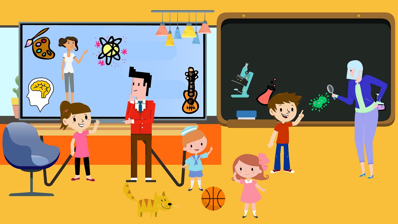 微課程的課堂互動情境示意圖